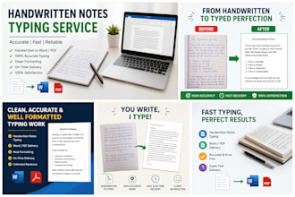 type handwritten notes into word or PDF accurately
