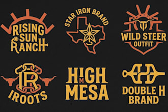 do make western, ranch, cattle brand, wordmark logo design for your farm