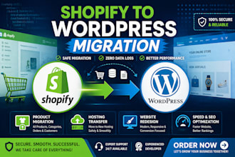 migrate shopify to wordpress or wordpress to shopify website migration