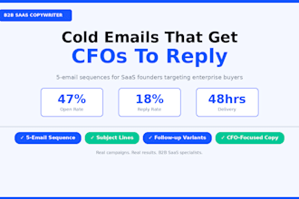 write a cold email sequence that books b2b saas sales calls