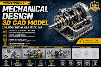 provide mechanical design 3d cad model 3d mechanical cad modeling