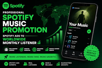 professional spotify music promotion spotify ads to wordwide monthly listeners