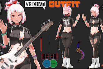 design custom 3d clothing vrchat outfit prop vr accessories weapon for vr avatar
