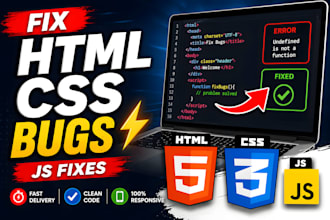 fix HTML CSS and javascript bugs in your website