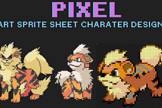 create pixel art character, character animation  game asset for your indie games