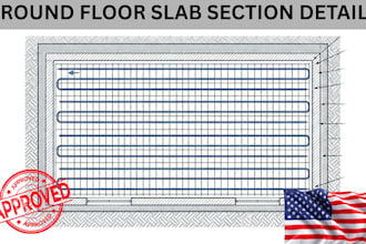 produce ground floor slab section details for construction drawings for ca oh nv