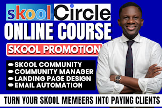 skool community promotion skool online course setup circle so community manager