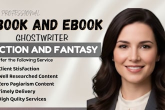 ghostwrite well researched fiction fantasy story book or novel book writer