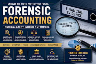 do forensic accounting, assets tracing for divorce, litigation, fraud detection