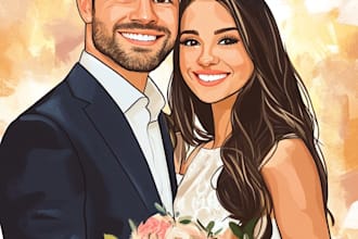 draw amazing couple illustration