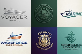 design a modern boat, marine, yacht, shipping brand logo