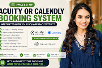 set up acuity or calendly booking system with squarespace