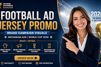 do football ad jersey promo brand campaign  visuals instagram ads world cup 2026