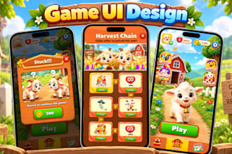 do puzzle and casual game UI design for you