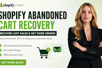 setup shopify abandoned cart recovery and exit intent popup to recover lost sale