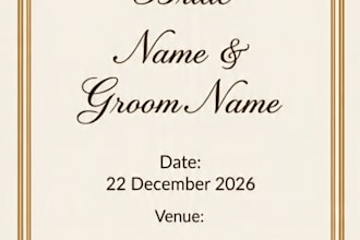 elegant wedding invitation card and save the date