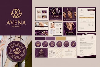luxury business logo with branding kit and brand identity kit