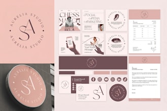 design a modern logo with branding kit and brand identity