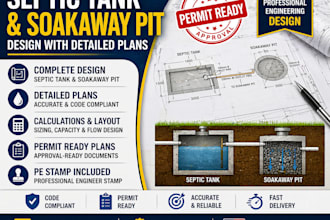 septic tank soakaway pit with detailed plans pe stamp