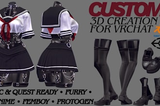design 3d vrchat clothing accessories props weapon outfit 3d asset