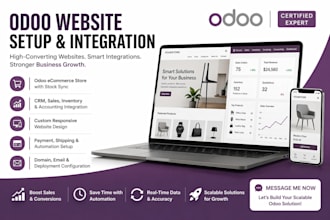 design a high converting odoo website with erp and ecommerce integration