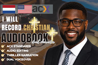 record christian story as male voiceover, bible audiobook narrator for audible