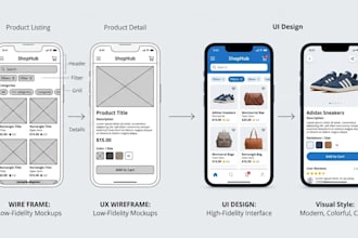 create UX wireframes and UI design