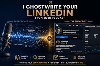 ghostwrite engaging linkedin posts from your podcast
