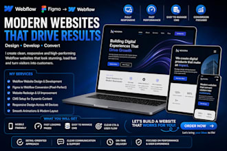 design and develop webflow website, redesign webflow website, figma to webflow