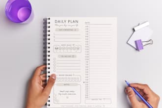 design a minimalist daily planner, printable planner,