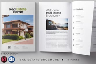 design residential realtor property listing marketing brochure, buyer guide