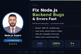 fix nodejs backend bugs and errors fast