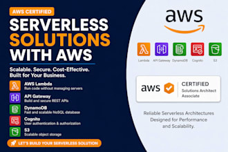 build AWS serverless backend with lambda, API gateway, dynamodb , cognito etc