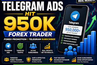 run paid telegram ads hit 950k forex trader, forex promotion telegram subscriber