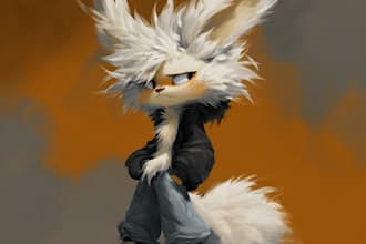 design art of your furry character in colorful style