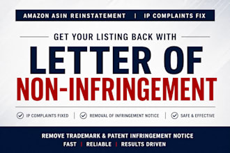 do amazon asin reinstatement with letter of non infringement, ip complaints fix