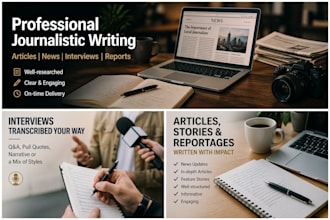 write or edit content in a professional journalistic style