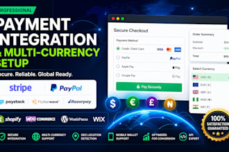 integrate payment gateway and multi currency converter for shopify wordpress wix