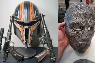 3d print and paint, 3d mask ship 3d helmet cosplay armor printable stl stp file