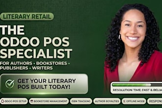 setup manage odoo pos installation for author, writers, bookstores or publishers