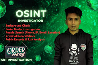 do professional osint investigation for email, phone, and identity lookup