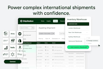 integrate shipping api, shipstation, dhl fedex shopify, stripe api, tracking api