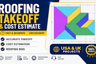 do roofing takeoff cost estimation in planswift for USA UK