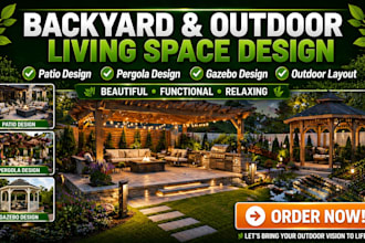 design backyard patio, pergola, gazebo and outdoor living space