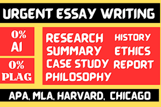 do urgent essay editing, case study, report, research and summary