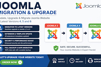 migrate update upgrade joomla website to latest versions joomla 4 5 and 6