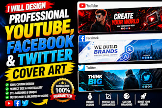 design professional youtube, facebook and twitter cover art