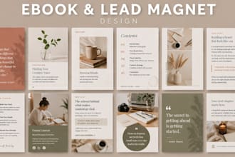 design professional lead magnet, ebook, workbook, freebie and canva template