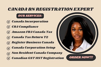 register canada company incorporation, gst,hst, cra filling, t2 tax, bookkeeping