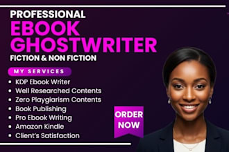 ghostwrite your fiction and non fiction book and be your pro ebook writer